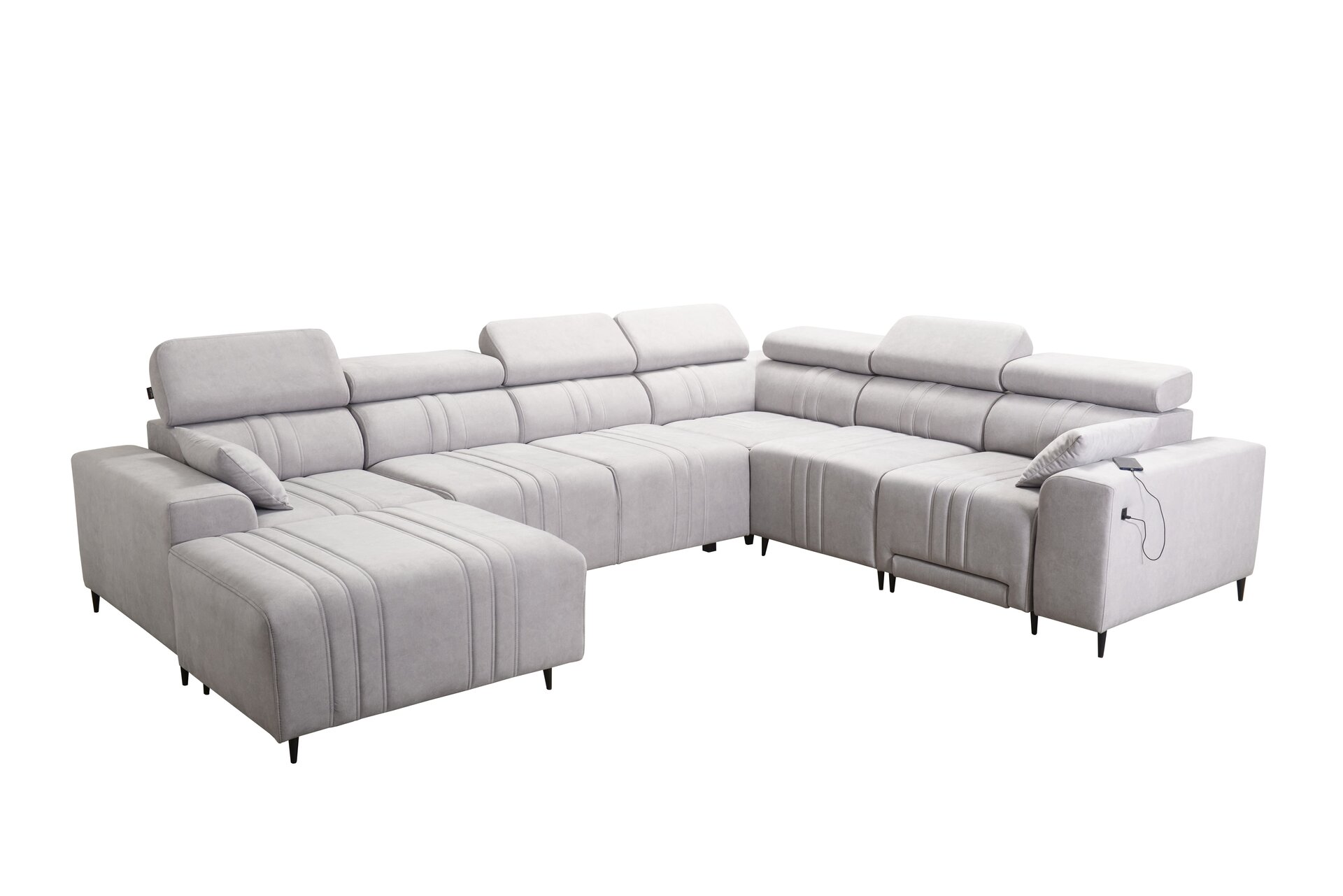 Narożnik w kształcie U Verona VIII Mix z funkcją spania oraz funkcją relax manualna tkanina Vena 10