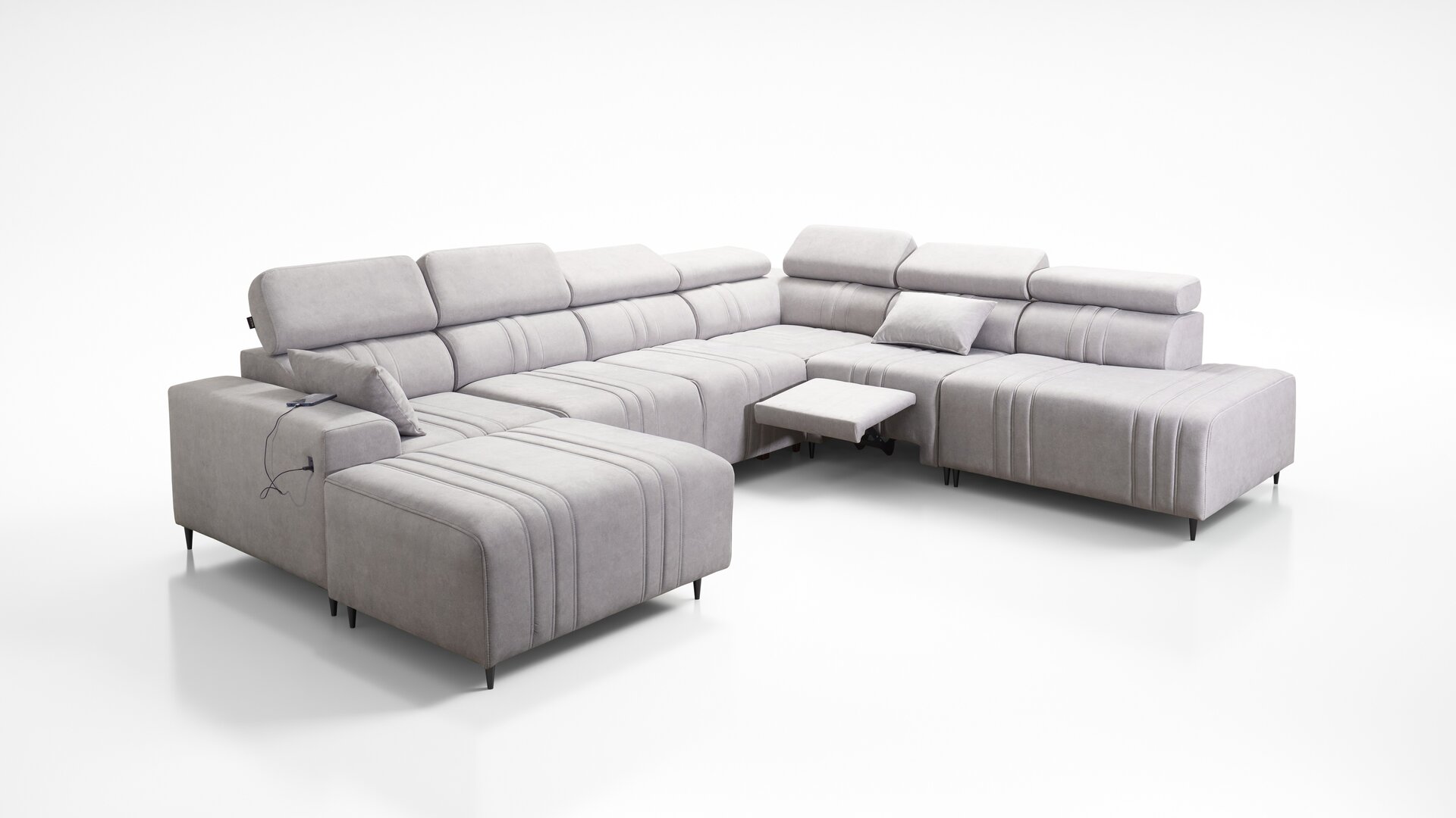Narożnik w kształcie U Verona X Mix z funkcją spania oraz funkcją relax manualna tkanina Vena 6