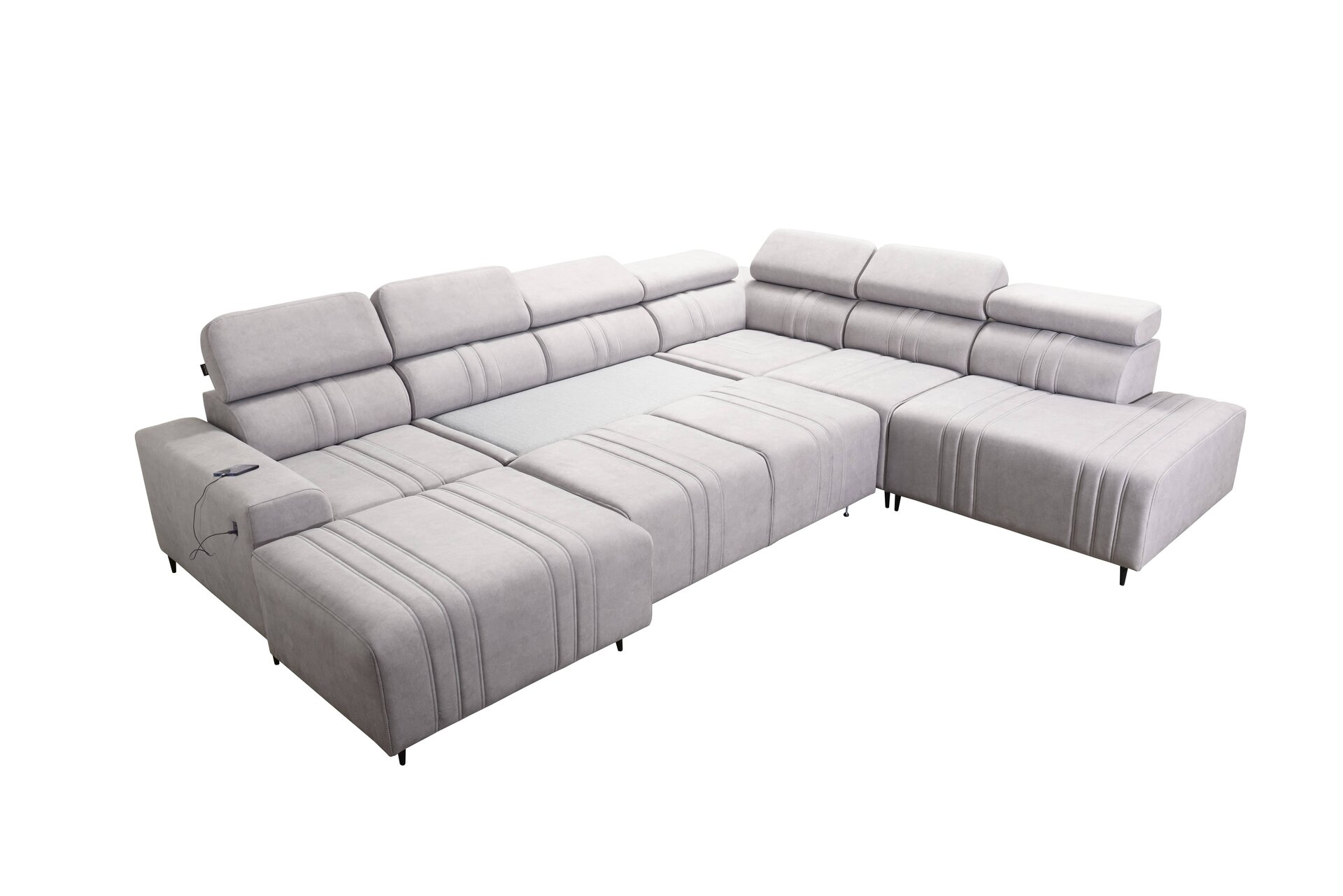 Narożnik w kształcie U Verona X Mix z funkcją spania oraz funkcją relax manualna tkanina Vena 6