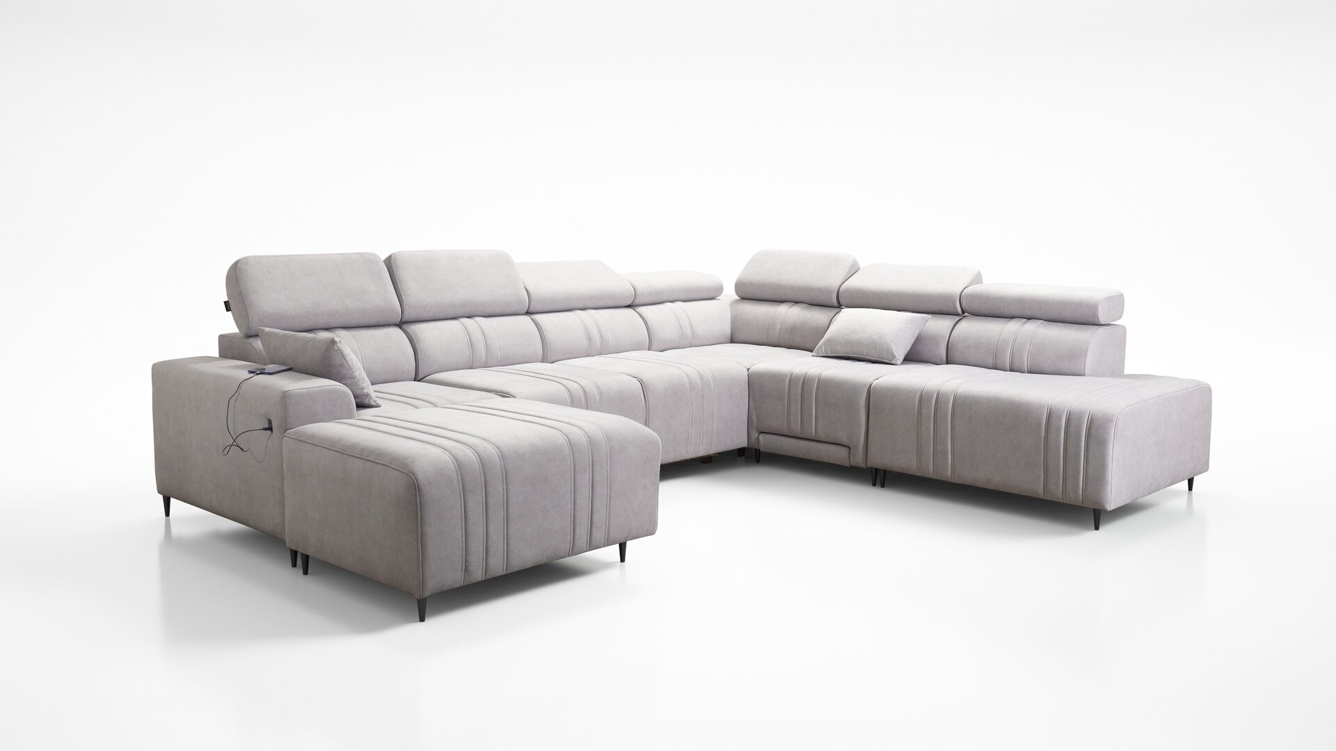 Narożnik w kształcie U Verona X Mix z funkcją spania oraz funkcją relax manualna tkanina Vena 14