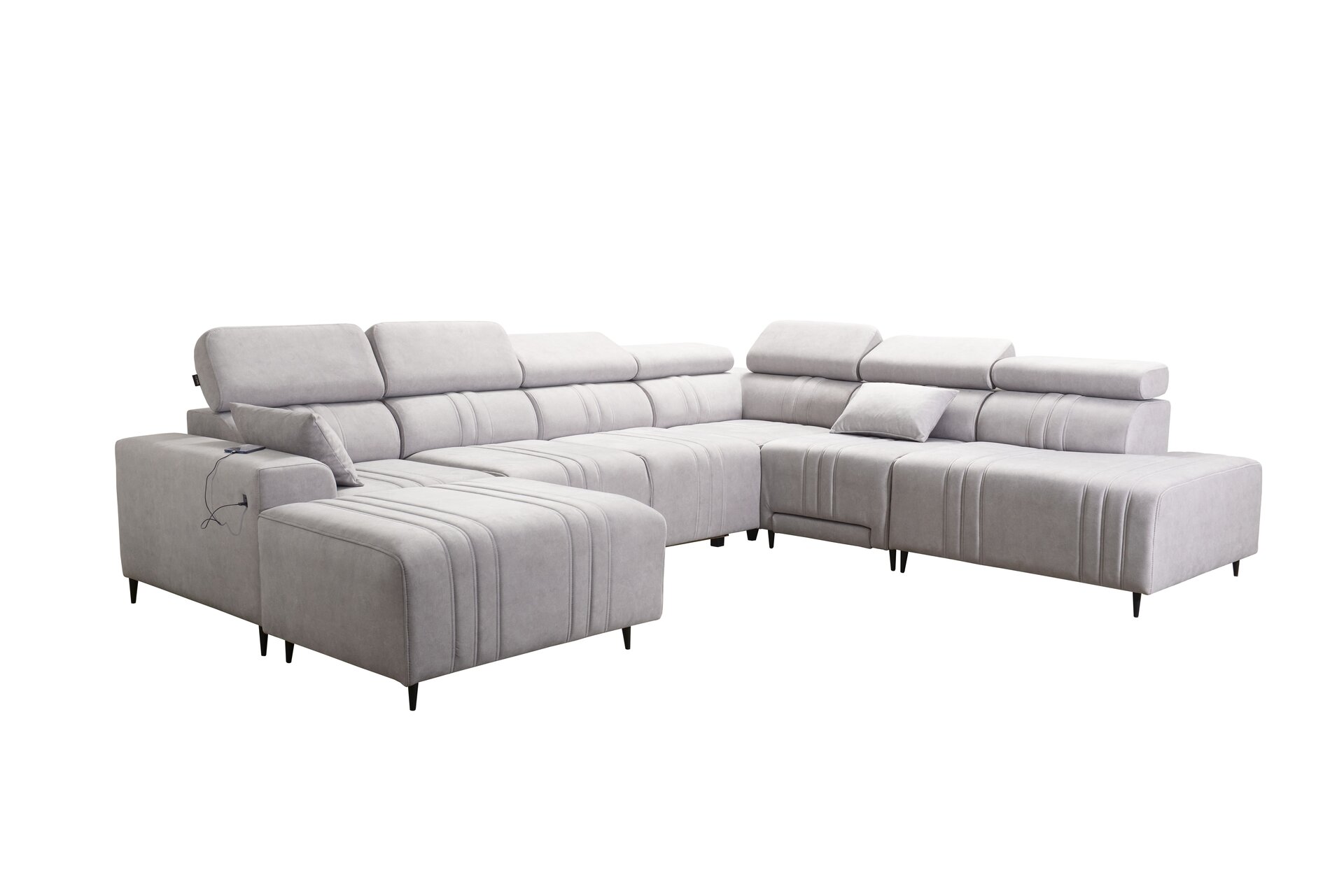 Narożnik w kształcie U Verona X Mix z funkcją spania oraz funkcją relax manualna tkanina Vena 14