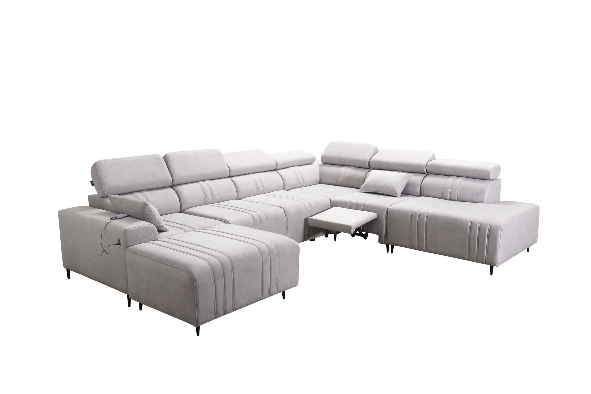 Narożnik w kształcie U Verona X Mix z funkcją spania oraz funkcją relax manualna tkanina Vena 14