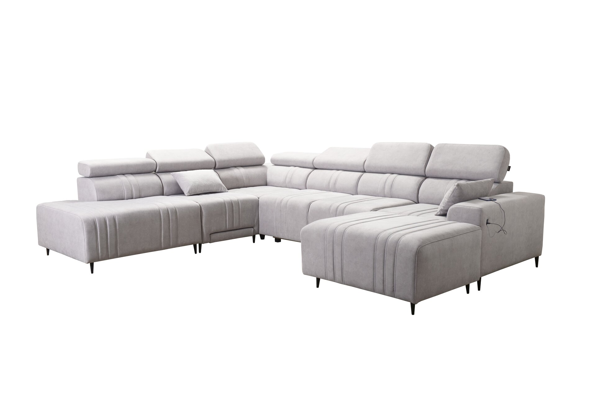 Narożnik w kształcie U Verona X Mix z funkcją spania oraz funkcją relax manualna tkanina Vena 10
