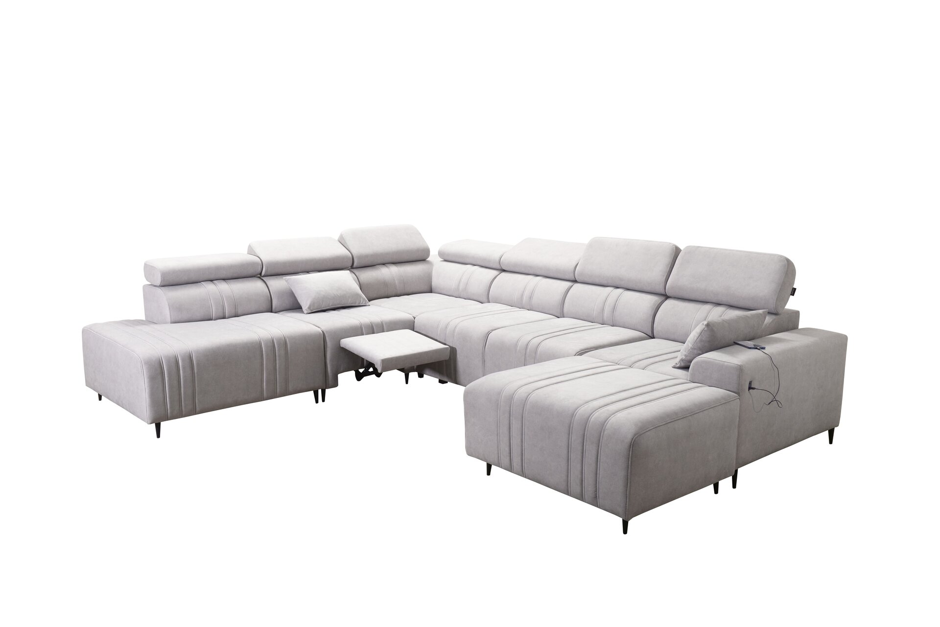 Narożnik w kształcie U Verona X Mix z funkcją spania oraz funkcją relax manualna tkanina Vena 10